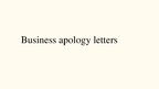 Prezentācija 'Business Apology Letters', 1.