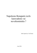 Eseja 'Napoleons Bonaparts - izcils karavadonis vai neveiksminieks?', 1.