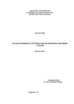 Diplomdarbs 'Pasaka intereses attīstībai par matemātikas mācībām 1.klasē', 1.