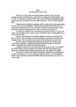 Eseja 'The Best Things in Life are for Free', 1.