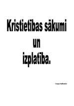 Konspekts 'Kristietības sākumi un izplatība', 1.