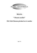 Referāts 'SIA "Tele2" finanšu pārskati un to analīze', 1.