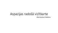 Prezentācija 'Aspazijas radošā vizītkarte', 1.