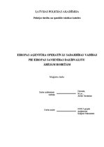 Diplomdarbs 'Eiropas aģentūra operatīvās sadarbības vadībai pie Eiropas Savienības dalībvalst', 1.