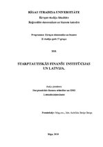 Konspekts 'Starptautiskās finanšu institūcijas un Latvija', 1.