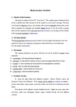 Konspekts 'Business Plan Checklist', 1.