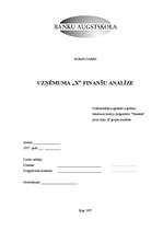 Referāts 'Uzņēmuma "X" finanšu analīze', 1.