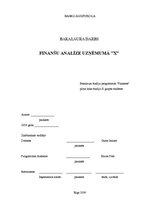 Diplomdarbs 'Finanšu analīze uzņēmumā "X"', 1.