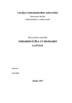 Referāts 'Nodarbinātība un bezdarbs Latvijā', 1.