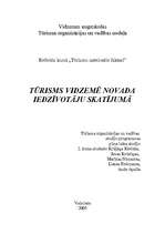 Referāts 'Tūrisms Vidzemē', 1.