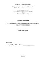 Diplomdarbs '2-3 gadu bērnu saskarsmes prasmju veicināšana M.Montesori pieejā', 1.