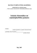 Konspekts 'Ieskaite ekonomikas un uzņēmējdarbības pamatos', 1.