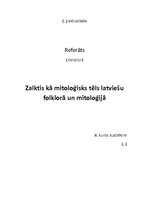 Referāts 'Zalktis kā mitoloģisks tēls latviešu folklorā un mitoloģijā', 1.