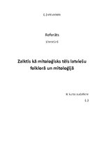 Referāts 'Zalktis kā mitoloģisks tēls latviešu folklorā un mitoloģijā', 1.