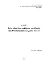 Referāts 'Ilzes Freimanes romāns "Viršu medus"', 1.