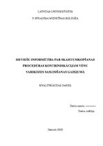 Diplomdarbs 'Sieviešu informētība par skaistumkopšanas procedūras kontrindikācijām vēnu varik', 1.