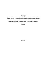 Referāts 'Individuāli psiholoģiskie faktori, kas ietekmē pāra attiecību stabilitāti pirmaj', 1.