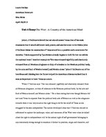 Eseja 'A Country of the American Mind', 1.