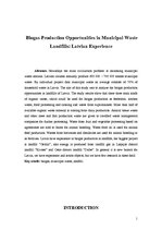 Referāts 'Biogas Production Opportunities in Municipal Waste Landfills: Latvian Experience', 1.