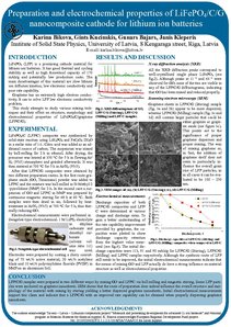 Konspekts 'Preparation and Electrochemical Properties of LiFePO4/C/G Nanocomposite Cathode ', 1.