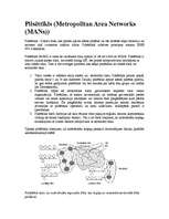 Konspekts 'Pilsēttīkls, lokālais tīkls, teritoriālais tīkls, maršrutētāji, tīkls Ethernet u', 1.