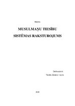 Referāts 'Musulmaņu tiesību sistēmas raksturojums', 1.