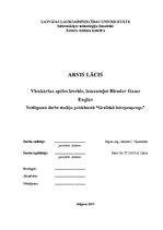 Referāts 'Vienkāršas spēles izveide, izmantojot Blender Game Engine', 1.
