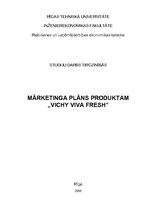 Referāts 'Mārketinga plāns produktam "Vichy Viva Fresh"', 1.
