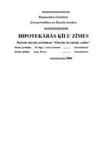 Referāts 'Hipotekārās ķīlu zīmes', 1.