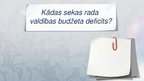 Prezentācija 'Kādas sekas rada valdības budžeta deficīts?', 1.