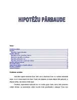 Referāts 'Hipotēžu pārbaude', 1.