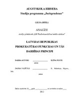 Konspekts 'Prokuratūras funkcijas un darbības principi', 1.