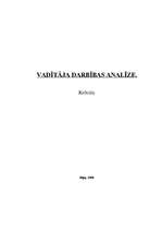 Referāts 'Vadītāja darbības analīze', 1.