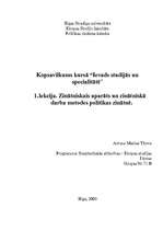 Konspekts 'Zinātniskais aparāts un zinātniskā darba metodes politikas zinātnē', 1.