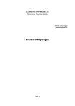 Referāts 'Sociālā antropoloģija', 1.