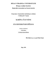 Konspekts 'Statistiskā grupēšana', 1.