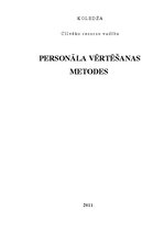 Konspekts 'Personāla vērtēšanas metodes', 1.