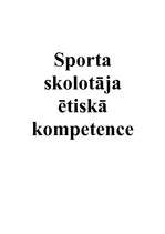 Eseja 'Sporta skolotāja ētiskā kompetence', 1.