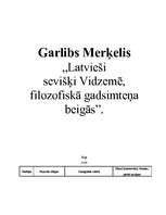 Konspekts 'G.Merķelis "Latvieši"', 1.