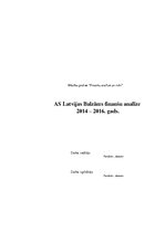 Referāts 'AS "Latvijas balzams" finanšu analīze', 1.