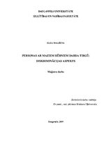Diplomdarbs 'Personas ar maziem bērniem darba tirgū: diskriminācijas aspekts', 1.