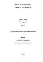 Referāts 'Elektroniskā dokumenta nozīme jurista ikdienā', 1.