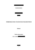 Referāts 'Pārdomas par 3 filozofijas fragmentiem', 1.