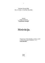 Referāts 'Motivācija', 1.
