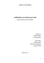Referāts 'Antibiotikas un rezistence pret tām', 1.