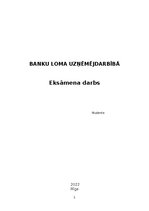 Eseja 'Banku loma uzņēmējdarbībā', 1.