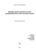 Referāts 'Bioloģijas mācību priekšmeta nozīme multiplikācijas filmu radīto stereotipu lauš', 1.