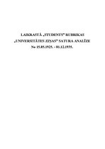 Referāts 'Laikraksta "Students" rubrikas "Universitātes ziņas" kontentanalīze no 1925.gada', 1.