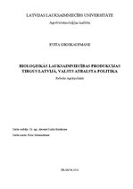 Referāts 'Bioloģiskās lauksaimniecības produkcijas tirgus Latvijā, valsts atbalsta politik', 1.