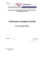 Prakses atskaite 'Uzņēmuma stratēģijas izstrāde VAS "Latvijas Pasts"', 1.